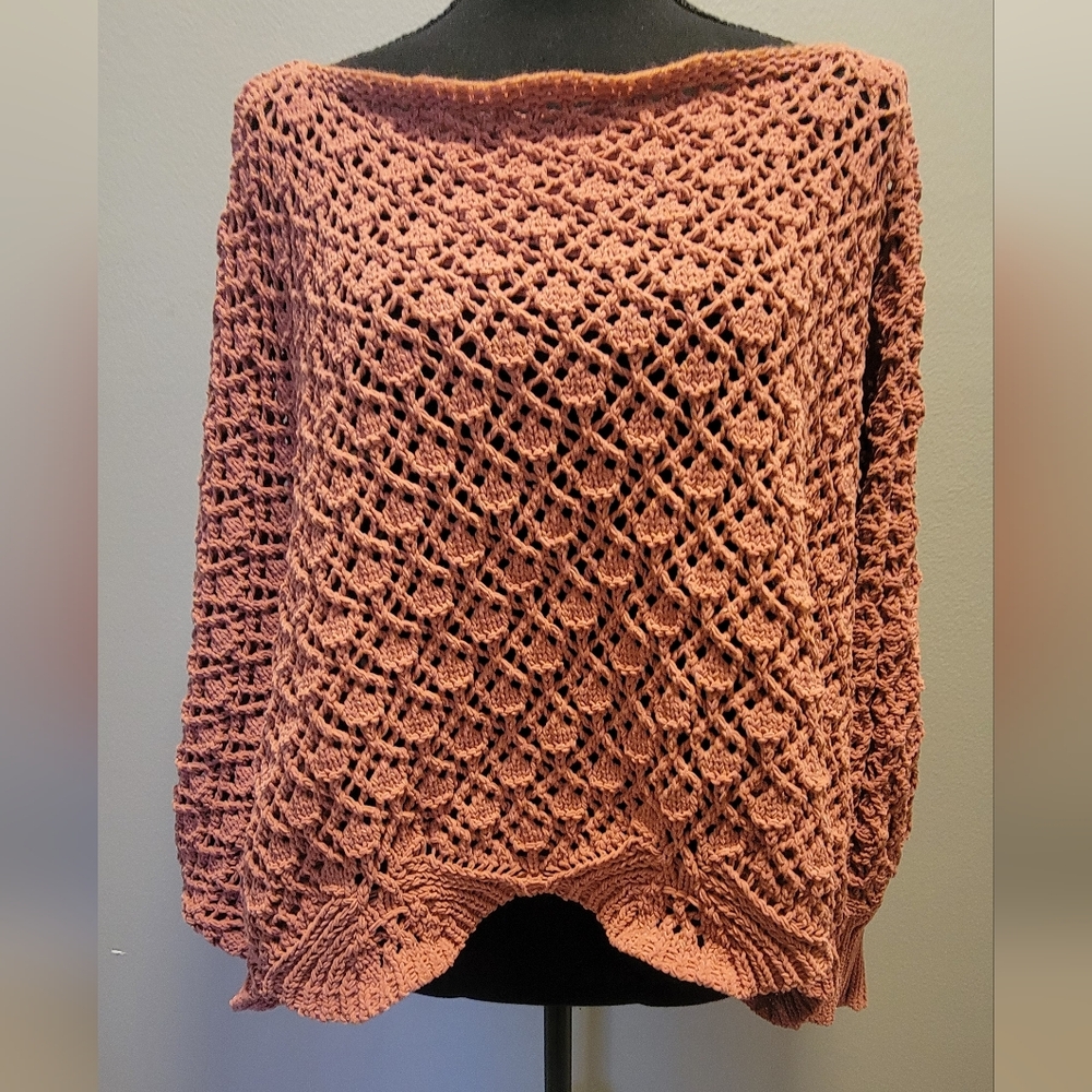 Jessica Simpson Women's Open Knit Sweater - Rose Colored